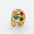 Bague Multi Perles d'imitation Multicolors Luxe