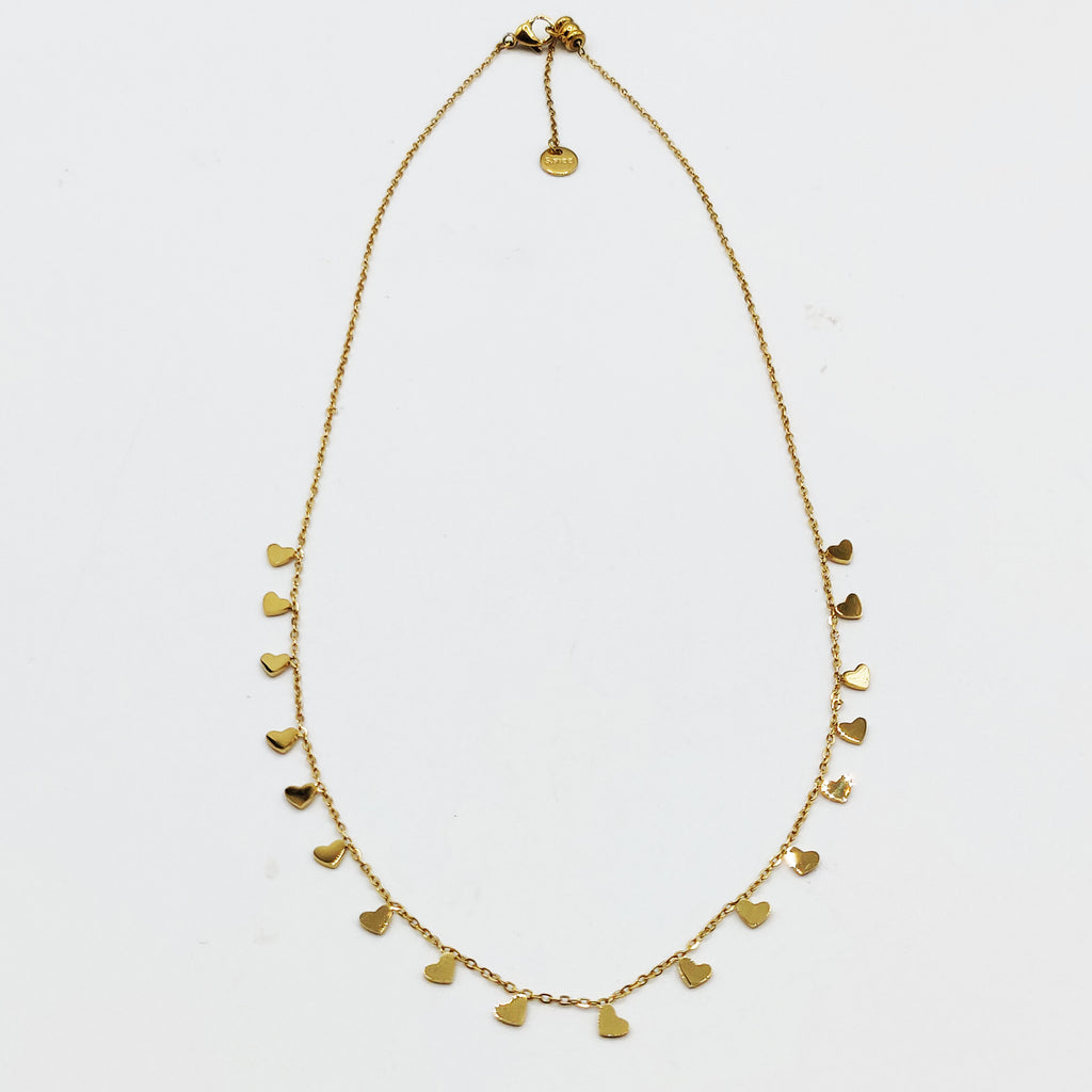 Collier Multi Coeurs Dorés Luxe