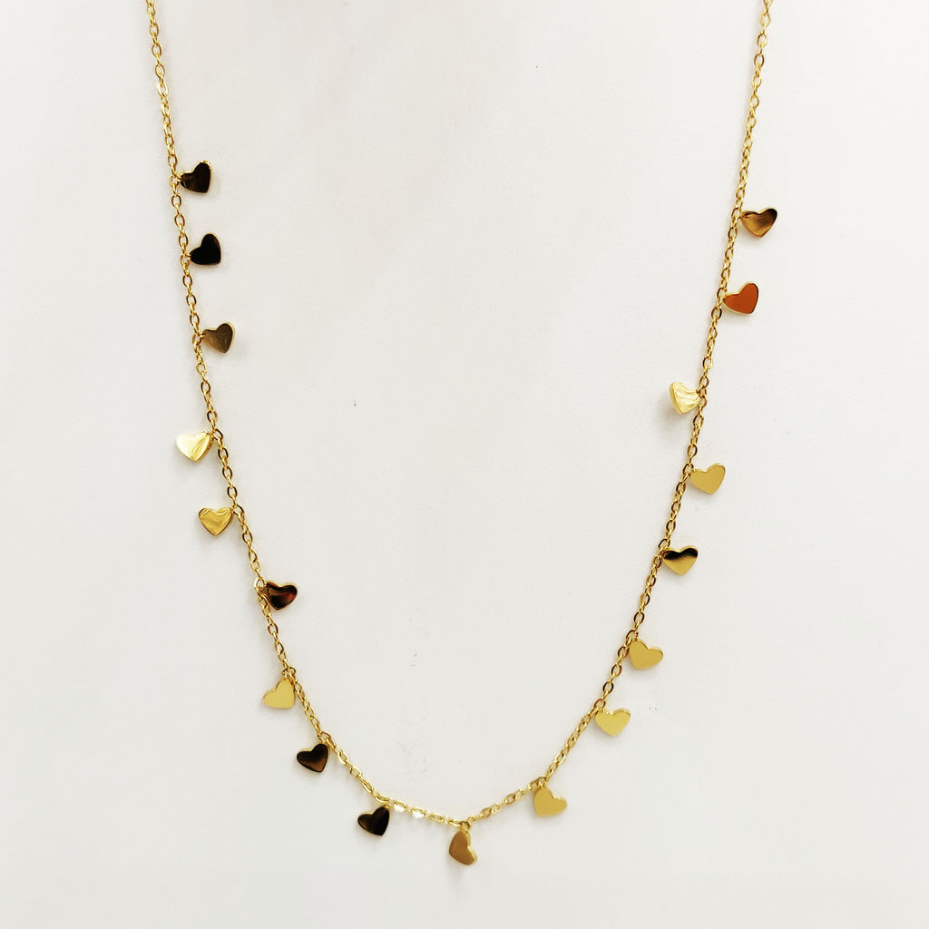 Collier Multi Coeurs Dorés Luxe