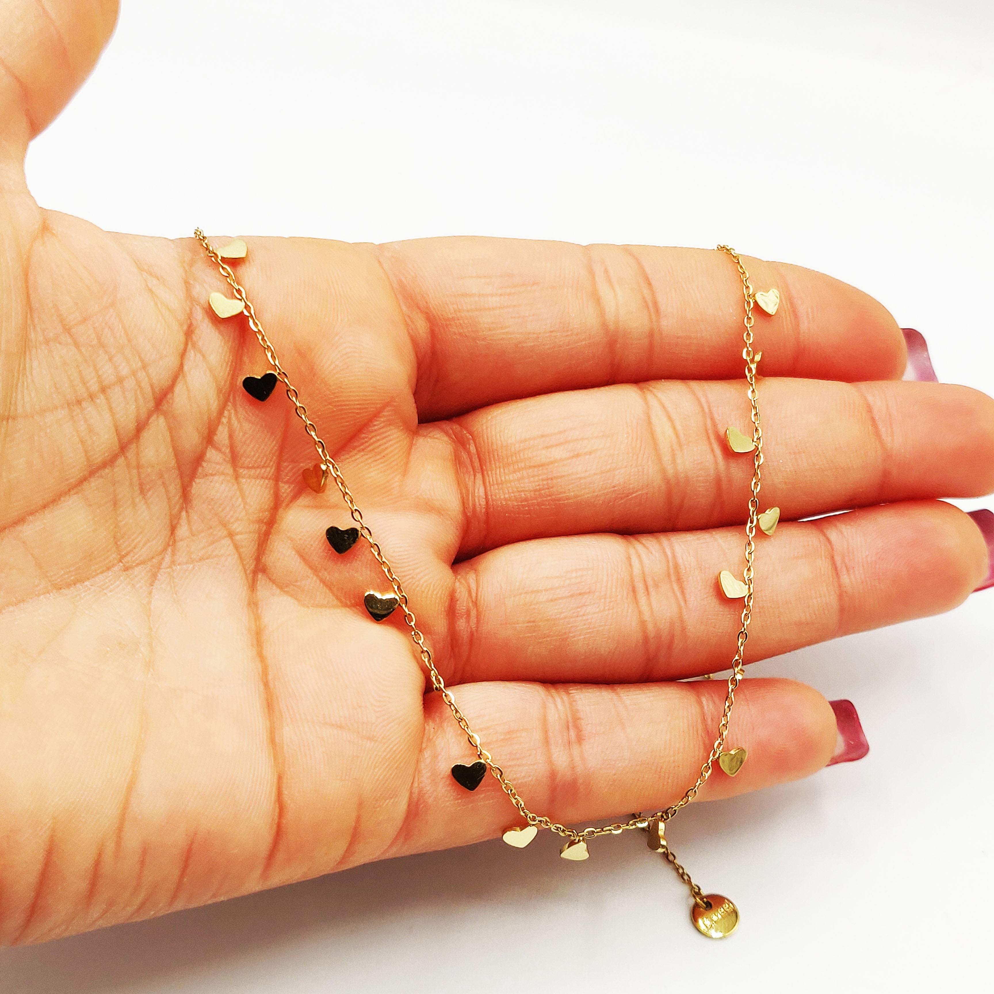 Collier Multi Coeurs Dorés Luxe