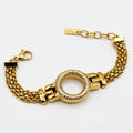 Bracelet Multi Chaîne Cercle Cristaux Luxe