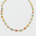 Collier Multi Trèfles Yeux Multicolores Luxe