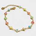 Bracelet Multi Trèfles Yeux Multicolores Luxe