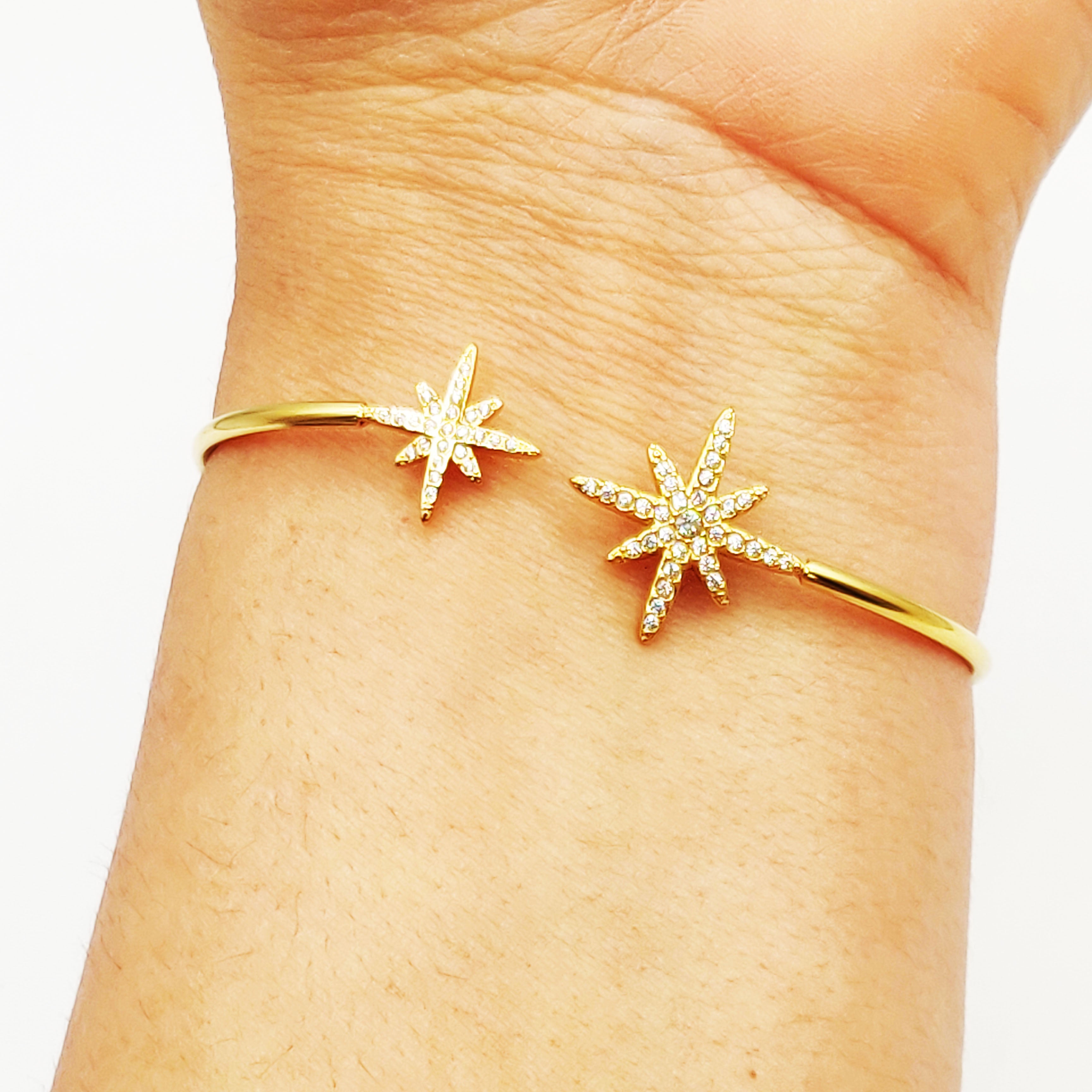 Bracelet Rigide Double Étoiles du Nord Luxe