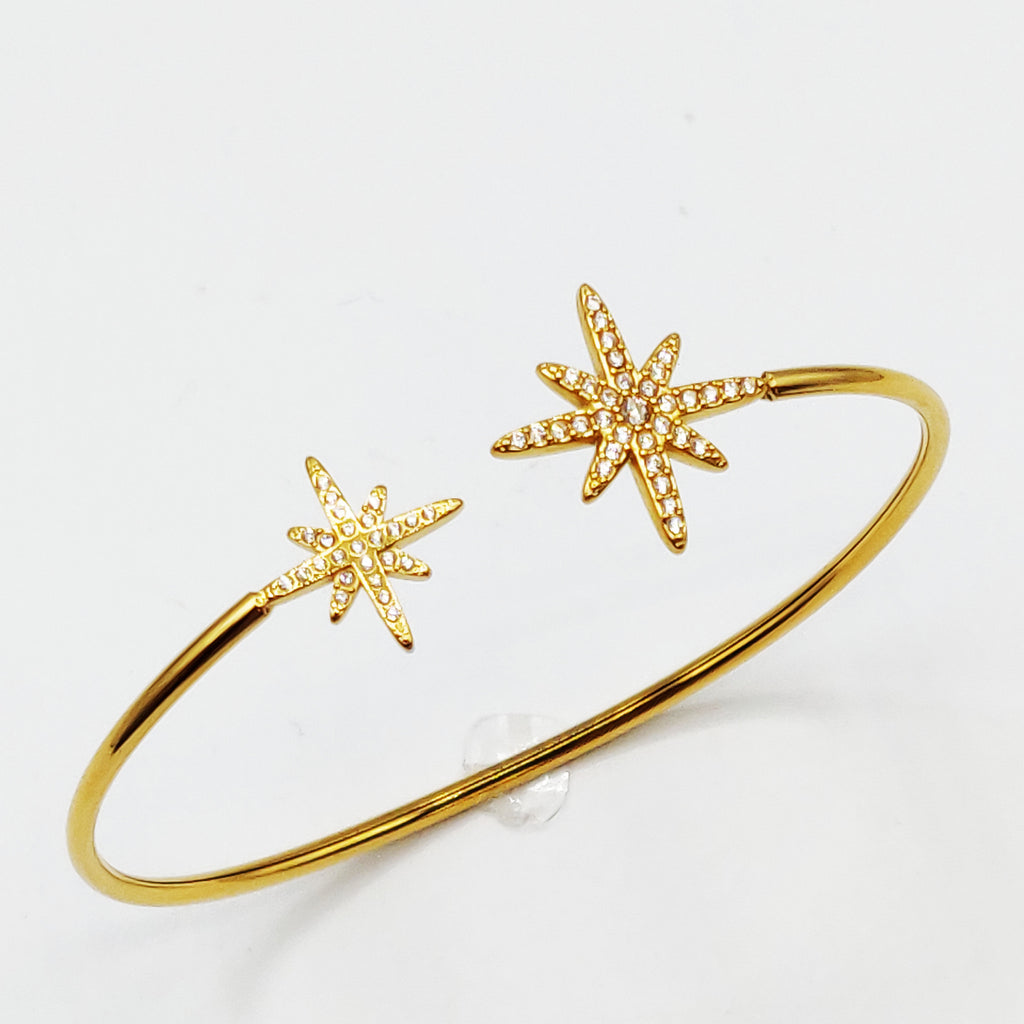 Bracelet Rigide Double Étoiles du Nord Luxe