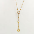 Collier Marguerites Creuses Cristaux Luxe Descendant