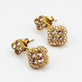 Boucles d'oreilles Trèfles en Cristaux Tour Cristaux Luxe Doré