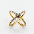 Bague X Cristaux Rond Cristaux Luxe