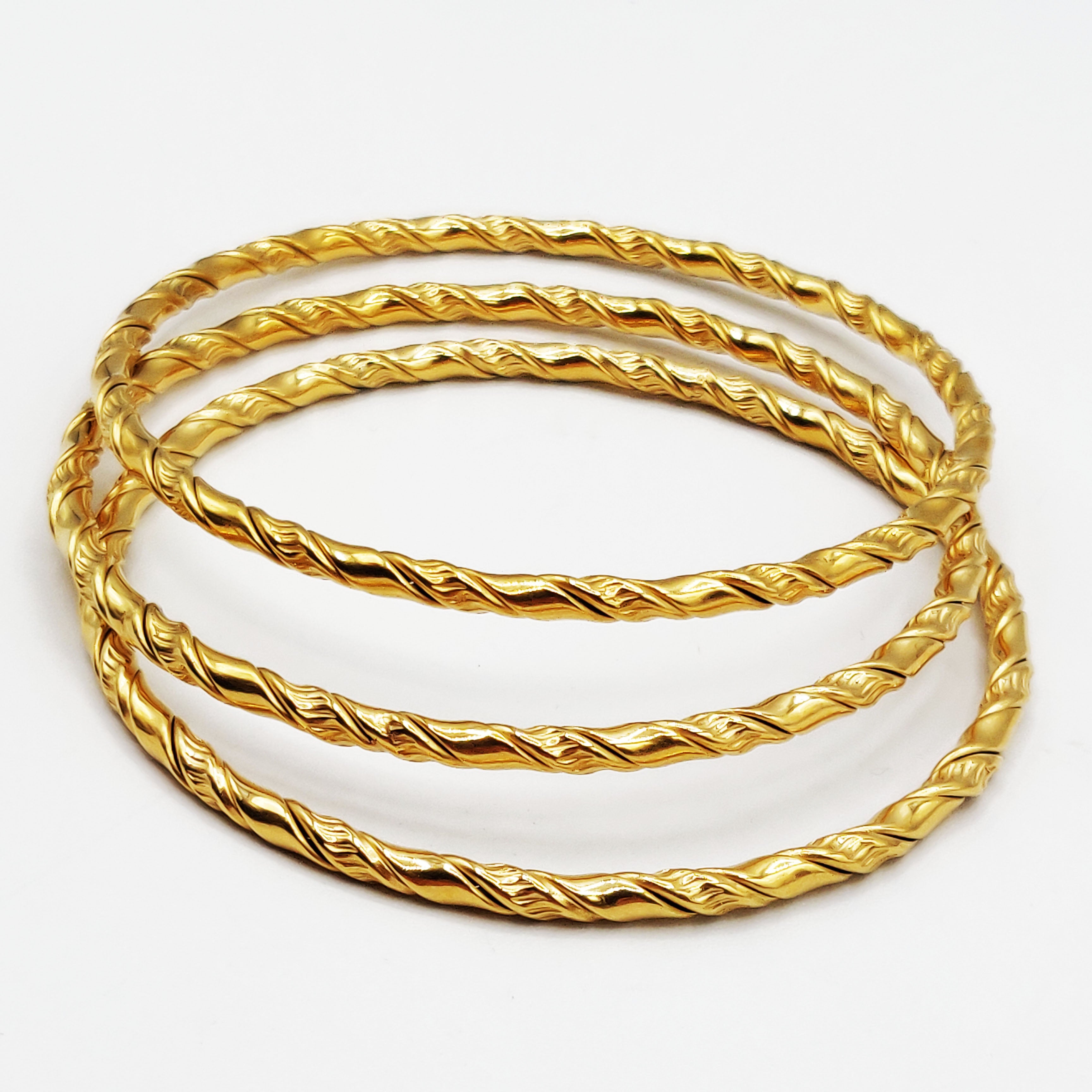 Trio de Bracelets Rigides Torsadés Luxe