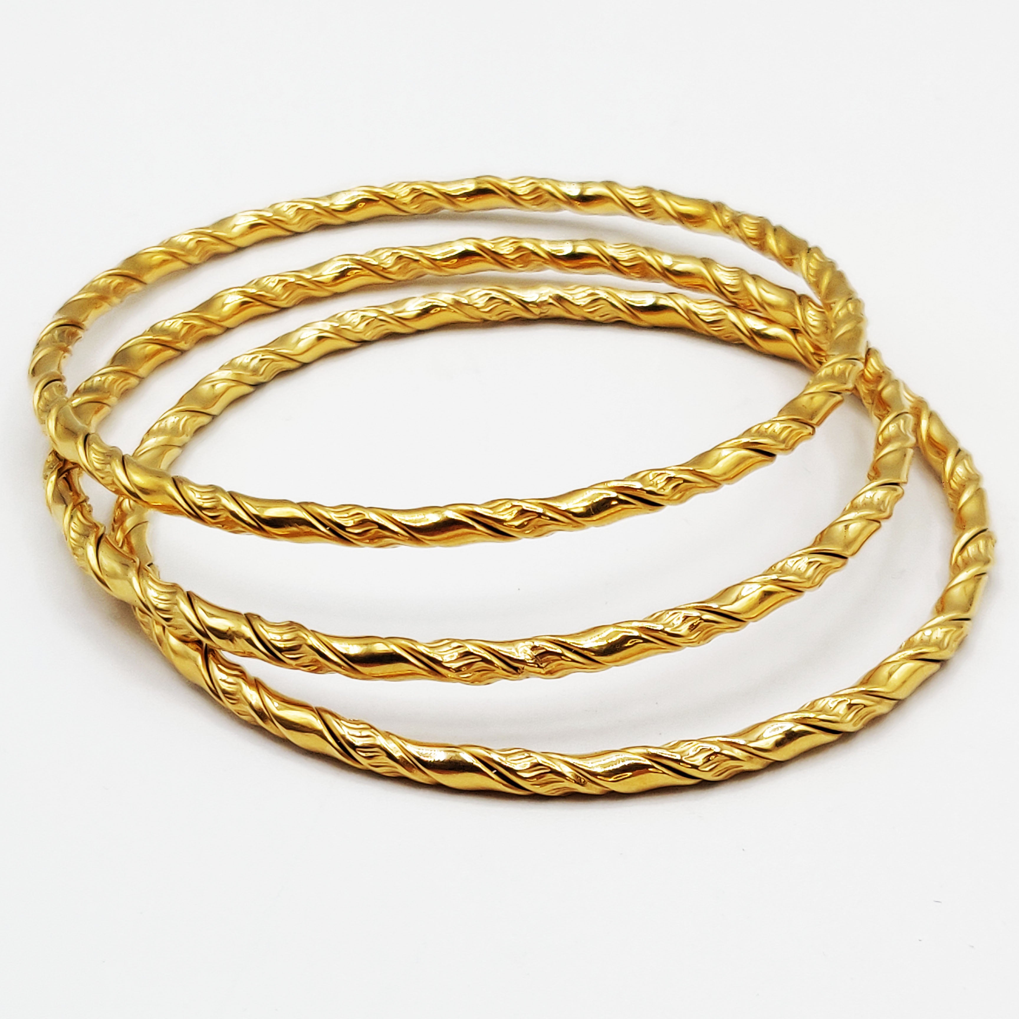 Trio de Bracelets Rigides Torsadés Luxe