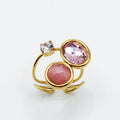 Bague Pierre et Cristal Rose Luxe