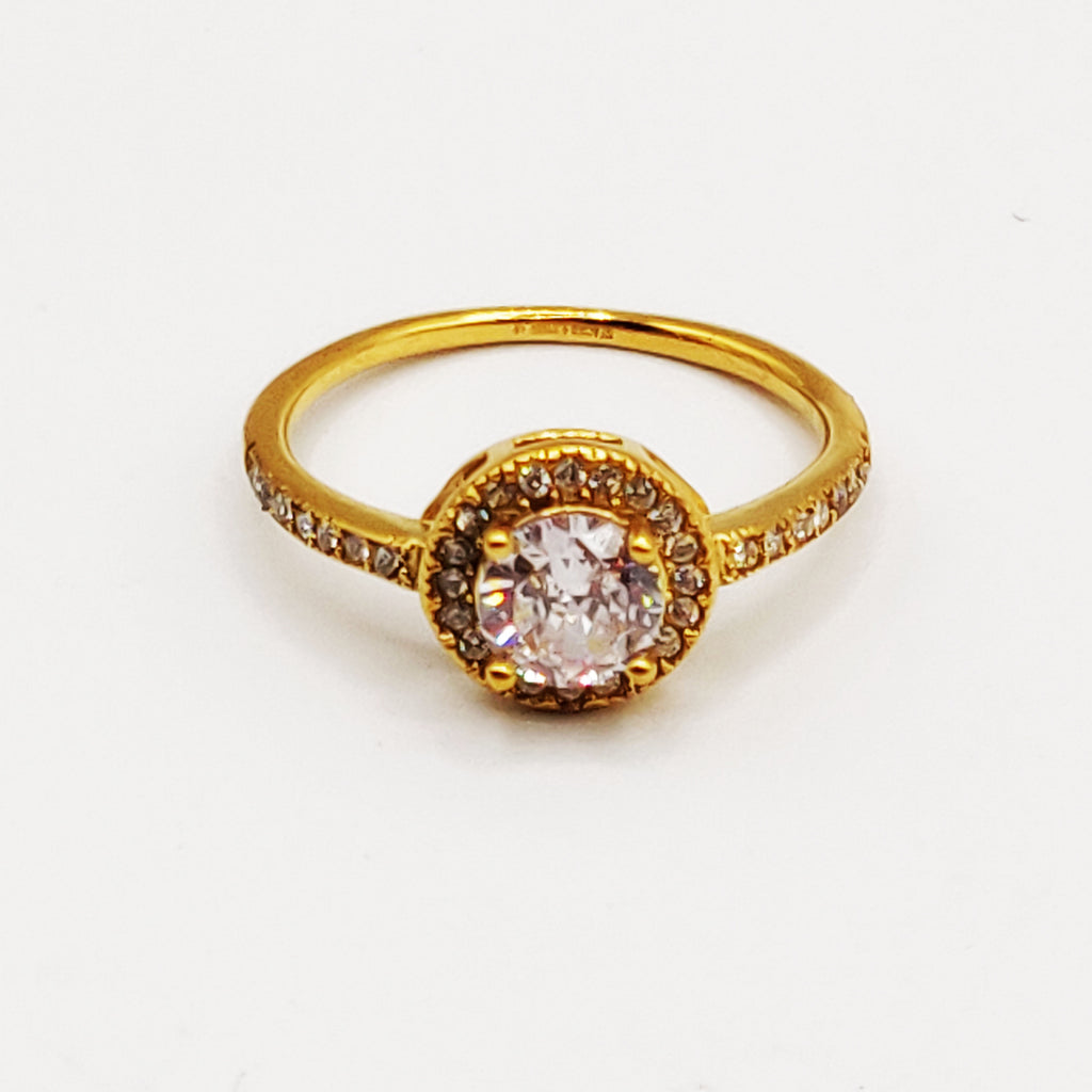 Bague Gros Cristal Rond Double Tour Cristaux Luxe