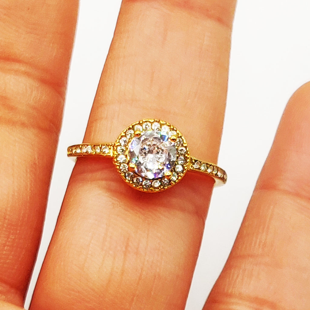 Bague Gros Cristal Rond Double Tour Cristaux Luxe