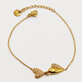 Bracelet Double Coeurs Bombé et Cristaux Luxe