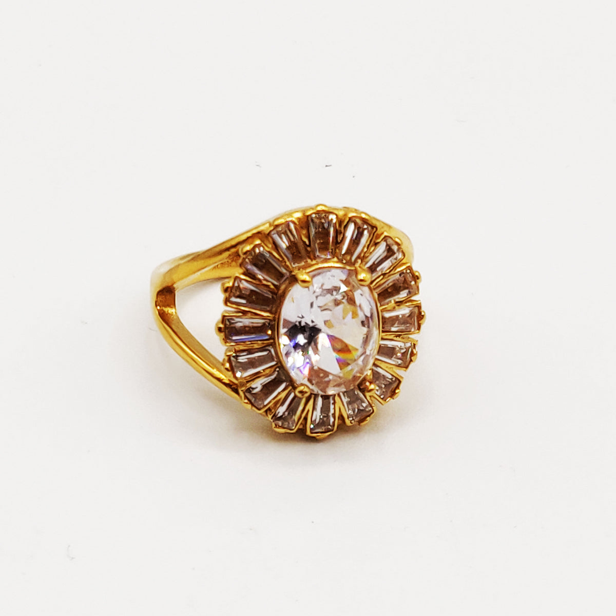 Bague Cristal Ovale Tour Cristaux Luxe
