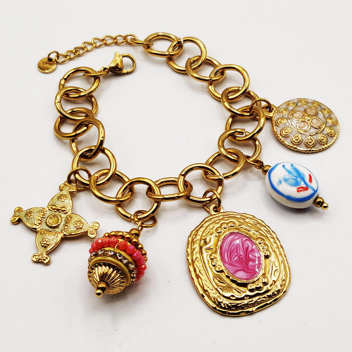 Bracelet Bibelots Vintages Tons Rosés Luxe