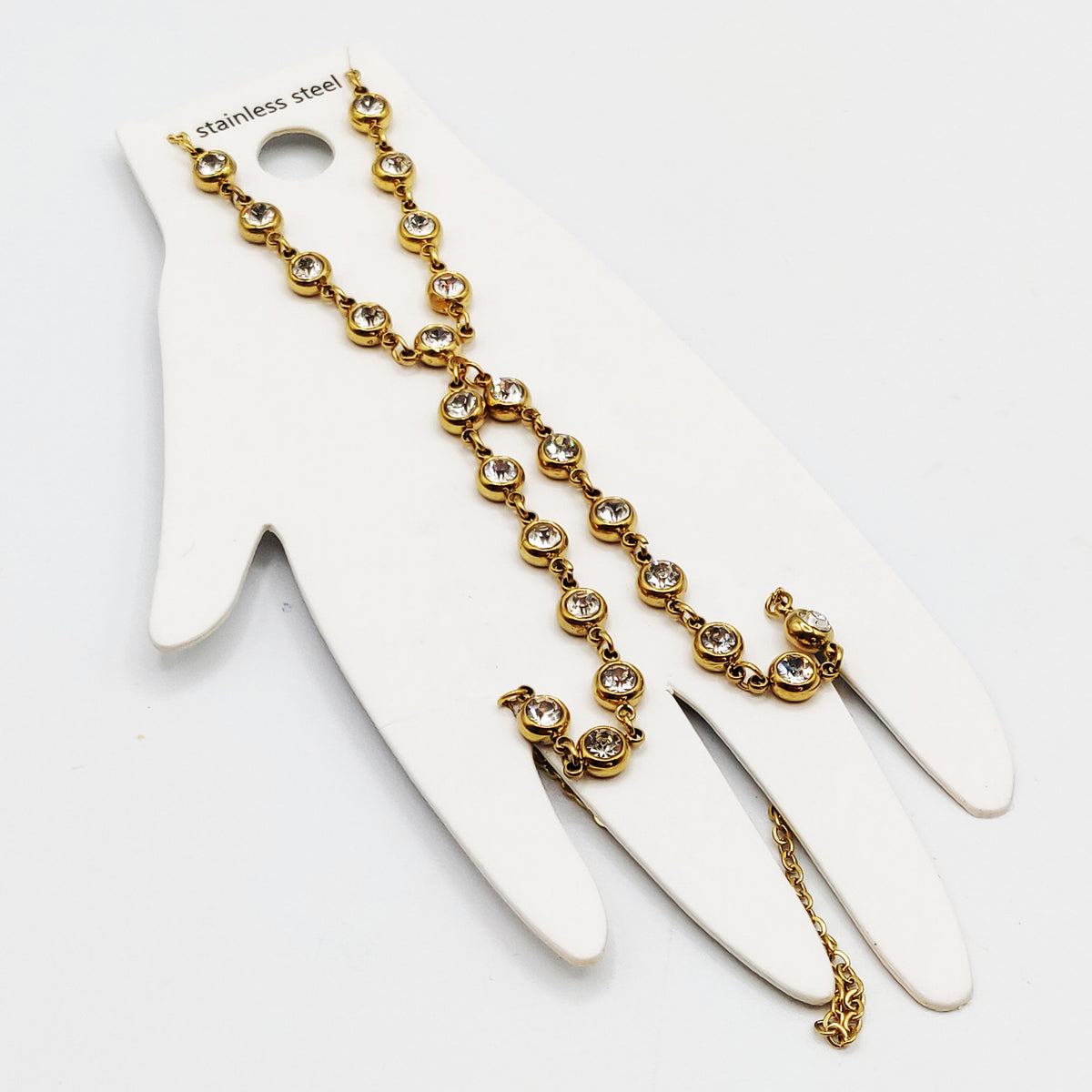 Bracelet / Chaîne de Main Multi Cristaux Ronds Luxe
