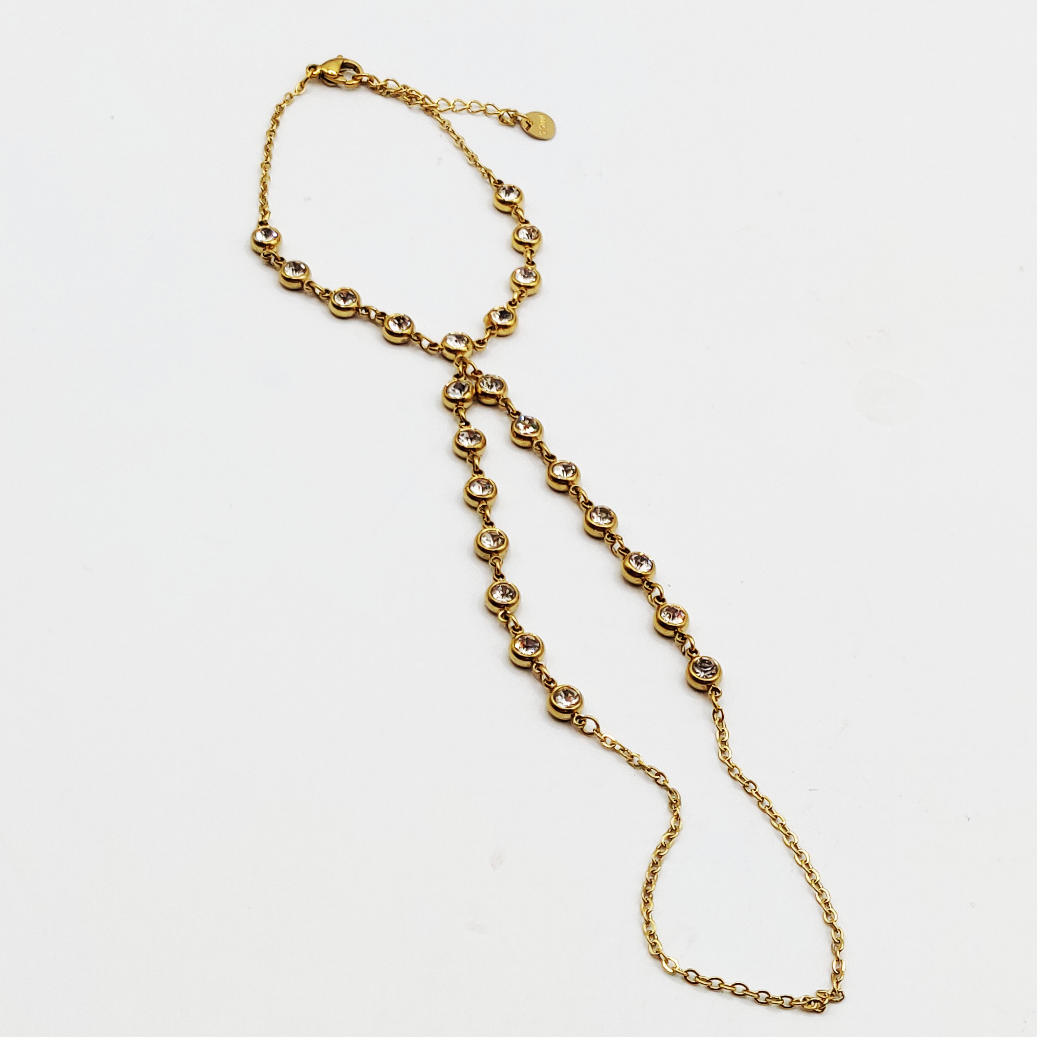 Bracelet / Chaîne de Main Multi Cristaux Ronds Luxe
