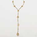 Collier Multi H Luxe Perles d'imitation Noires et Dorées Luxe