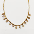 Collier Perles d'imitation Dorées Multi Triple Cristaux Ronds Luxe