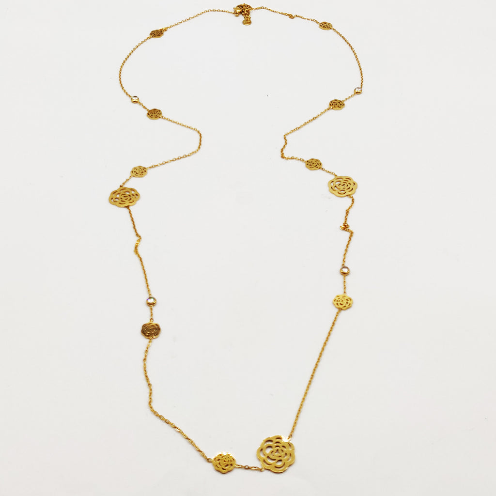 Collier / Sautoir Multi Fleurs Luxe