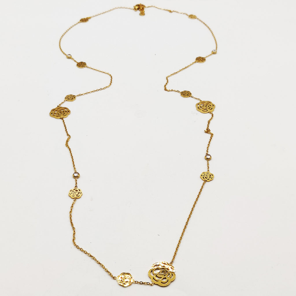 Collier / Sautoir Multi Fleurs Luxe