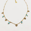 Collier Multi Coeurs Cristaux et Pierres Bleues Luxe