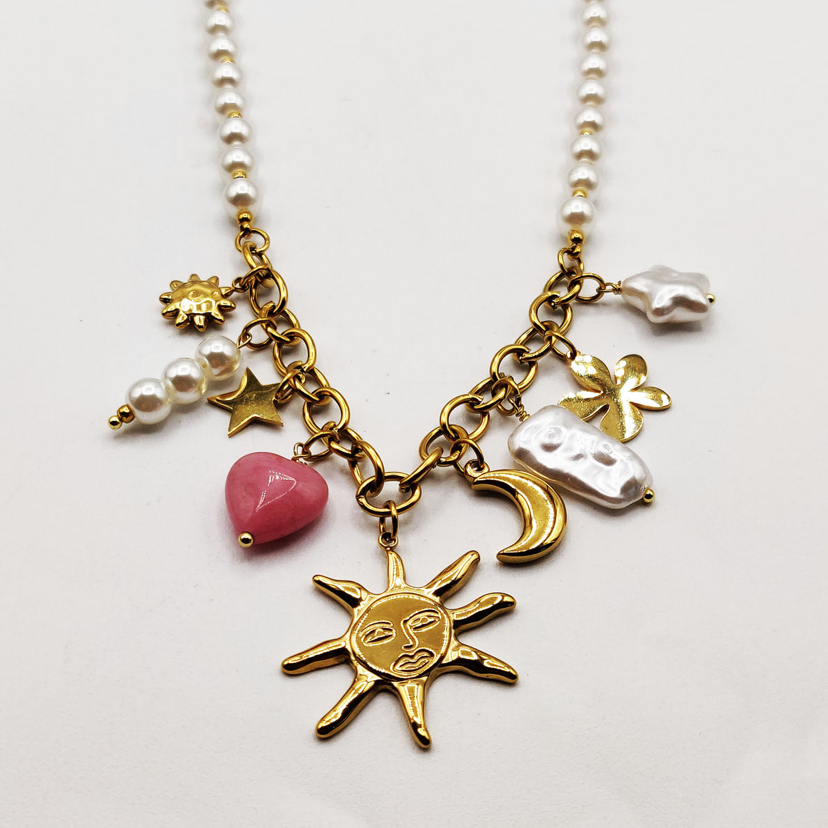 Collier Bibelots Perles d'imitation Blanches Soleil Luxe