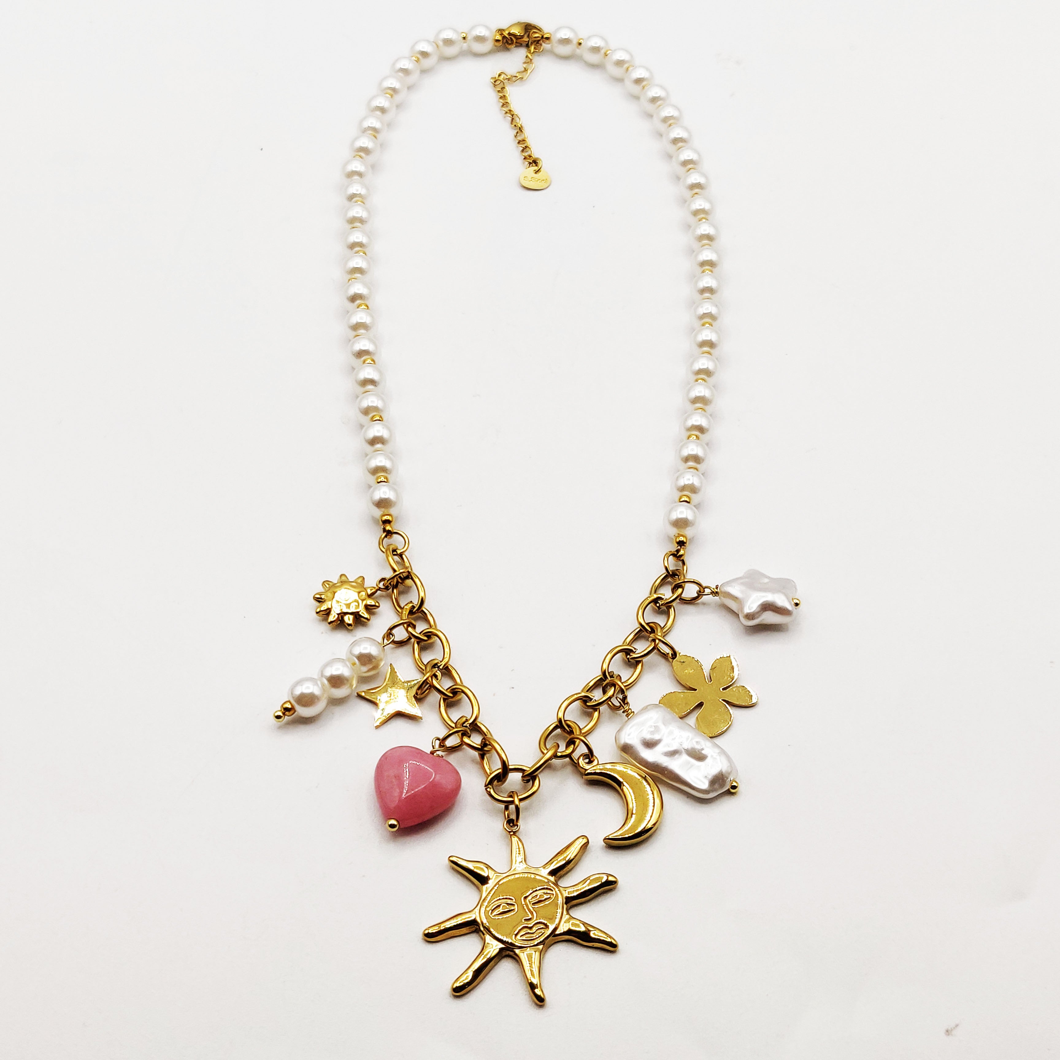 Collier Bibelots Perles d'imitation Blanches Soleil Luxe