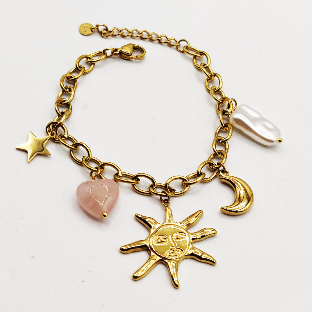 Bracelet Bibelots Perles d'imitation Blanches Soleil Luxe