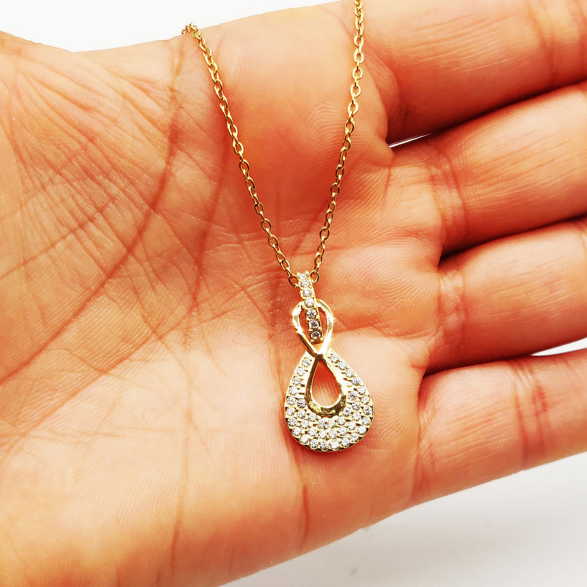 Collier Infinity Goutte Cristaux Luxe