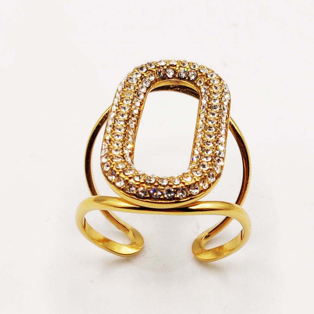 Bague Ovale Cristaux Luxe