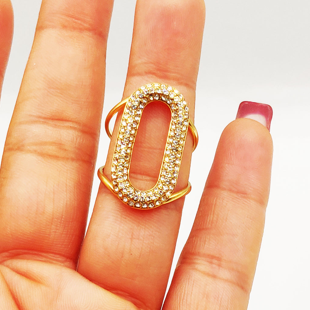 Bague Ovale Cristaux Luxe
