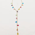 Collier Gouttes Cristaux Multicolores Descendant Luxe