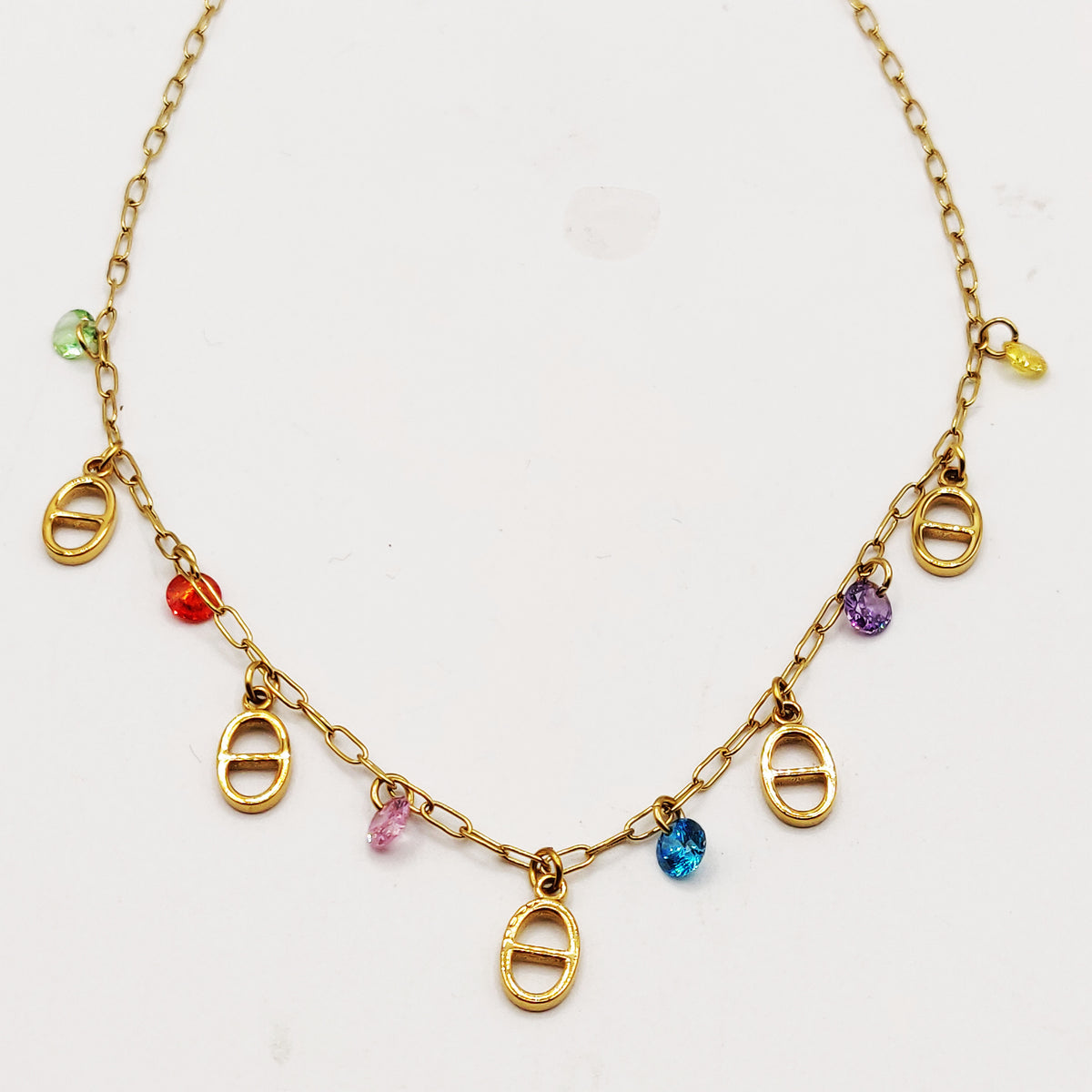 Collier Multi H Luxe et Cristaux Multicolores Luxe