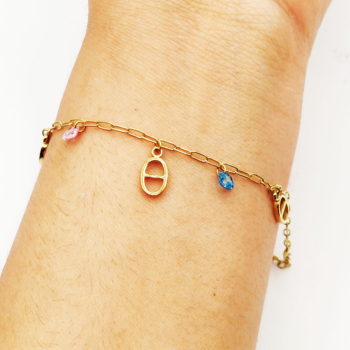Bracelet Multi H Luxe et Cristaux Multicolores Luxe