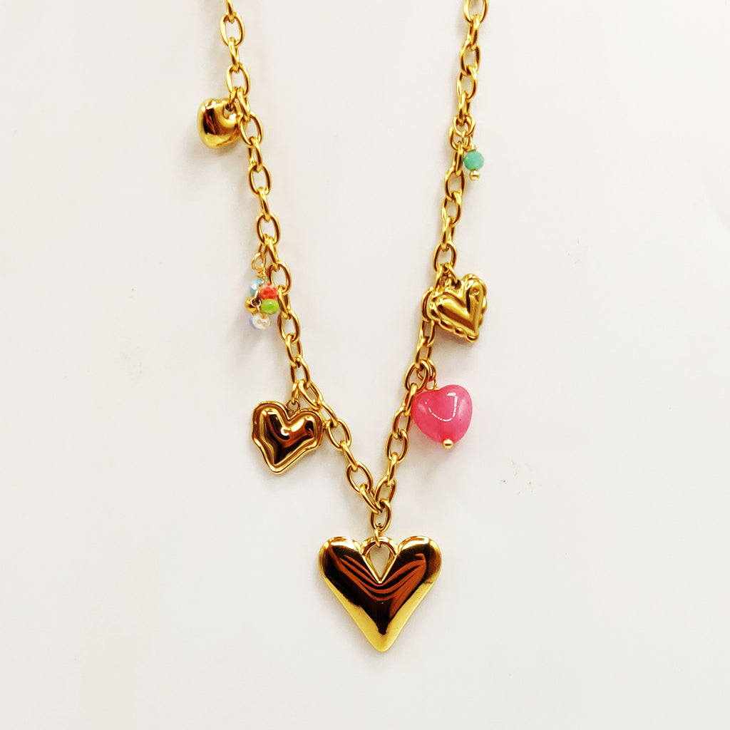 Collier Bibelots Coeurs Bombés Luxe