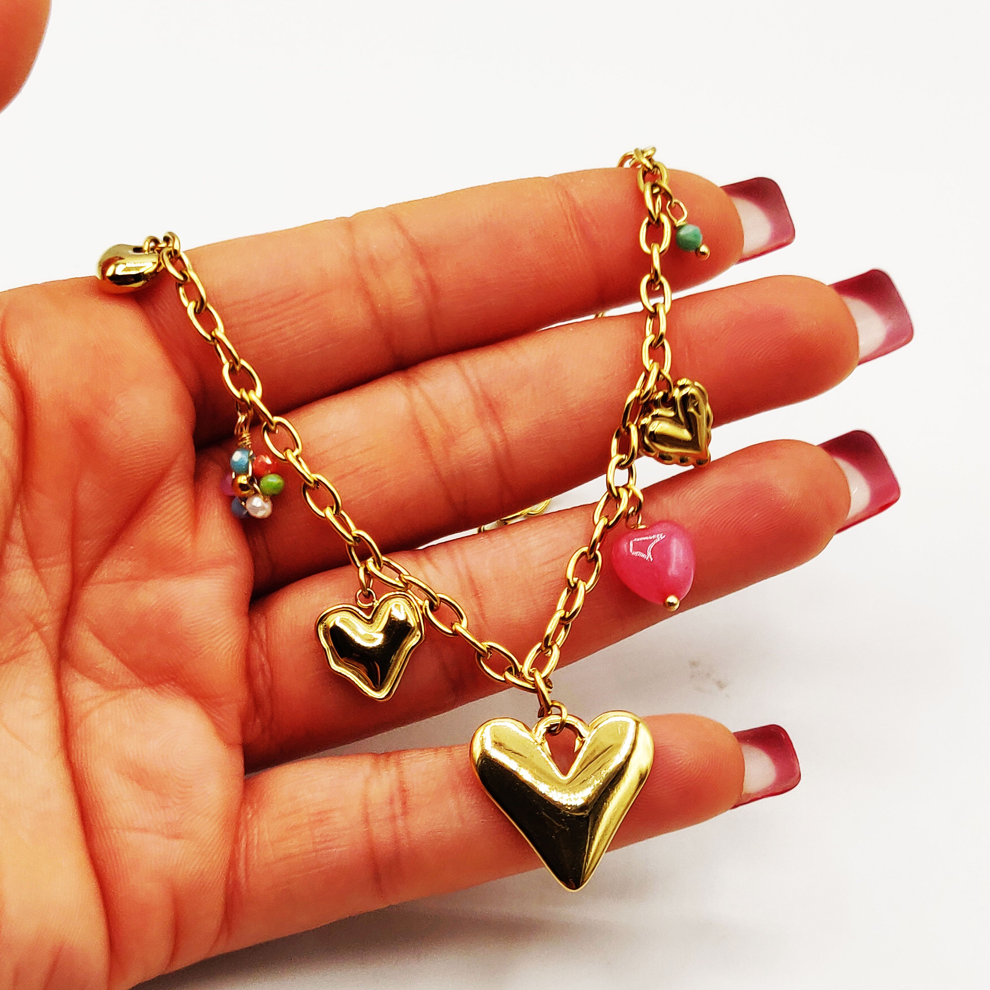 Collier Bibelots Coeurs Bombés Luxe