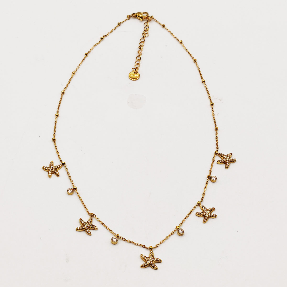 Collier Multi Étoiles de Mer Cristaux Luxe