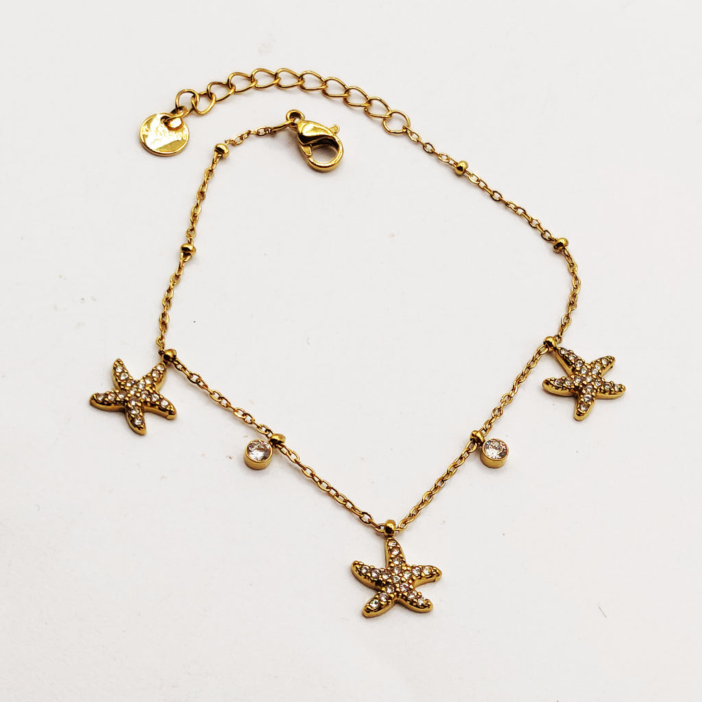 Bracelet Multi Étoiles de Mer Cristaux Luxe