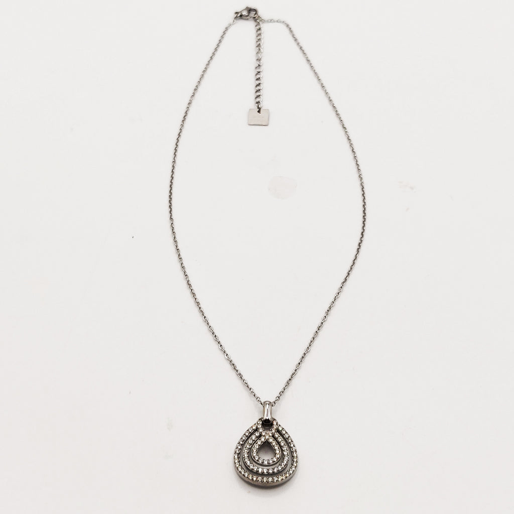 Collier Goutte Infinity Cristaux Luxe Argenté