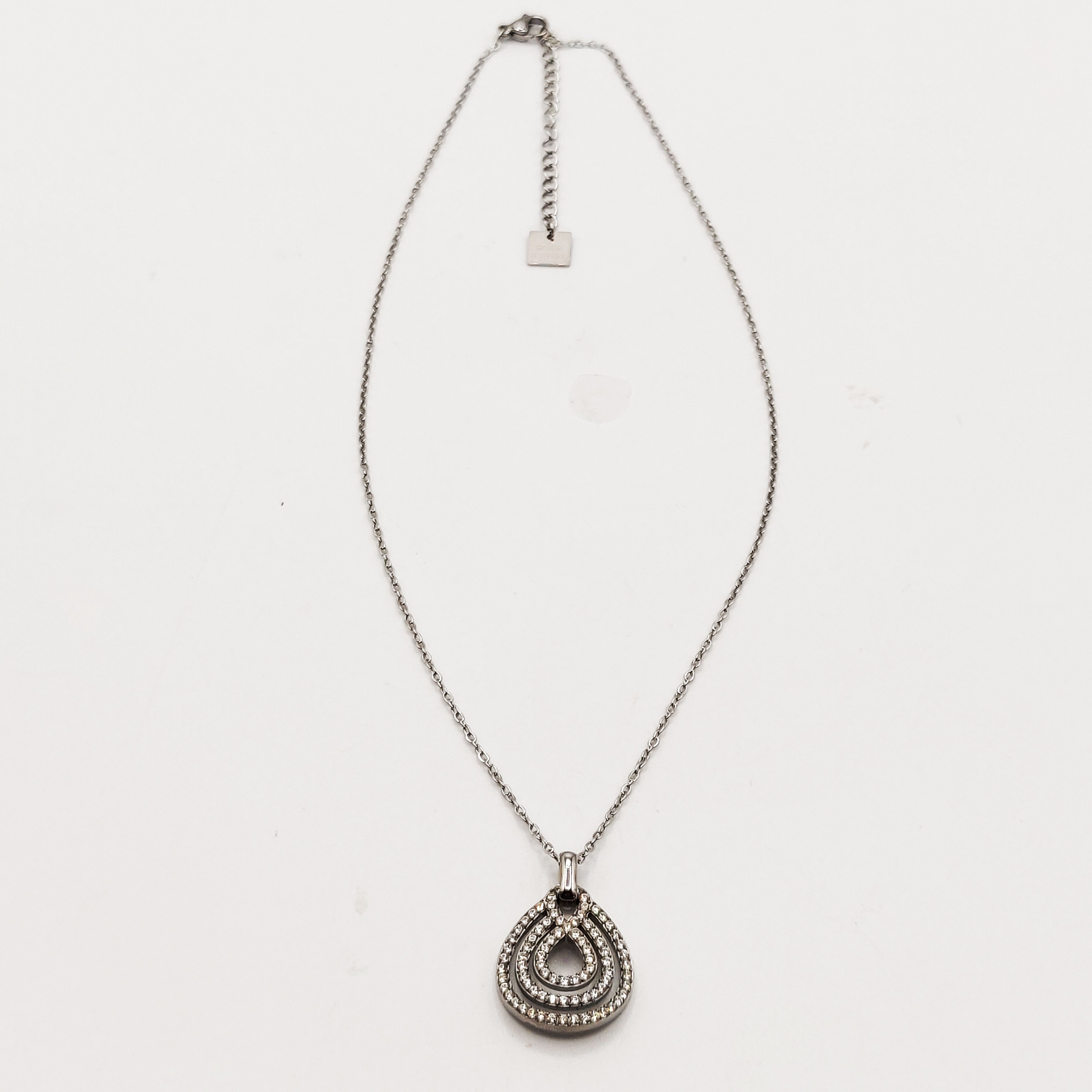 Collier Goutte Infinity Cristaux Luxe Argenté