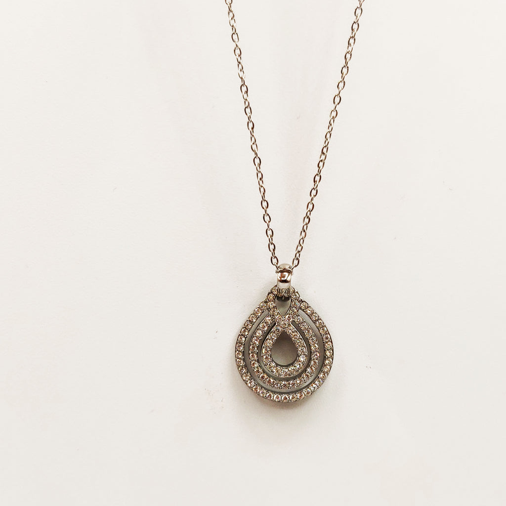 Collier Goutte Infinity Cristaux Luxe Argenté