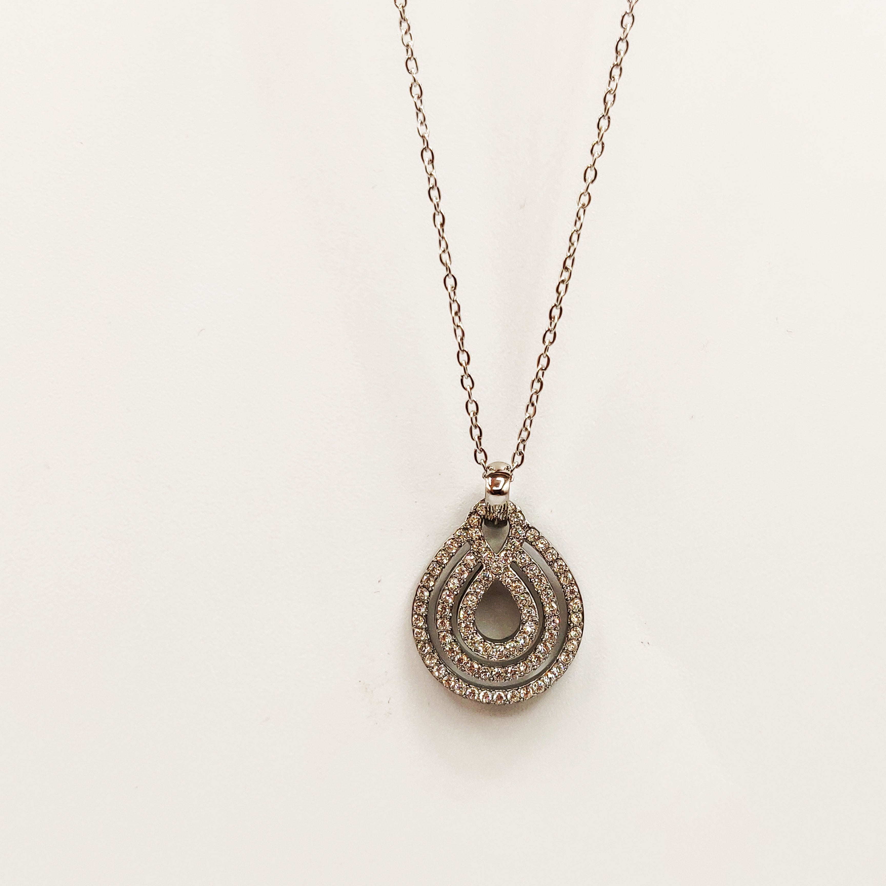 Collier Goutte Infinity Cristaux Luxe Argenté