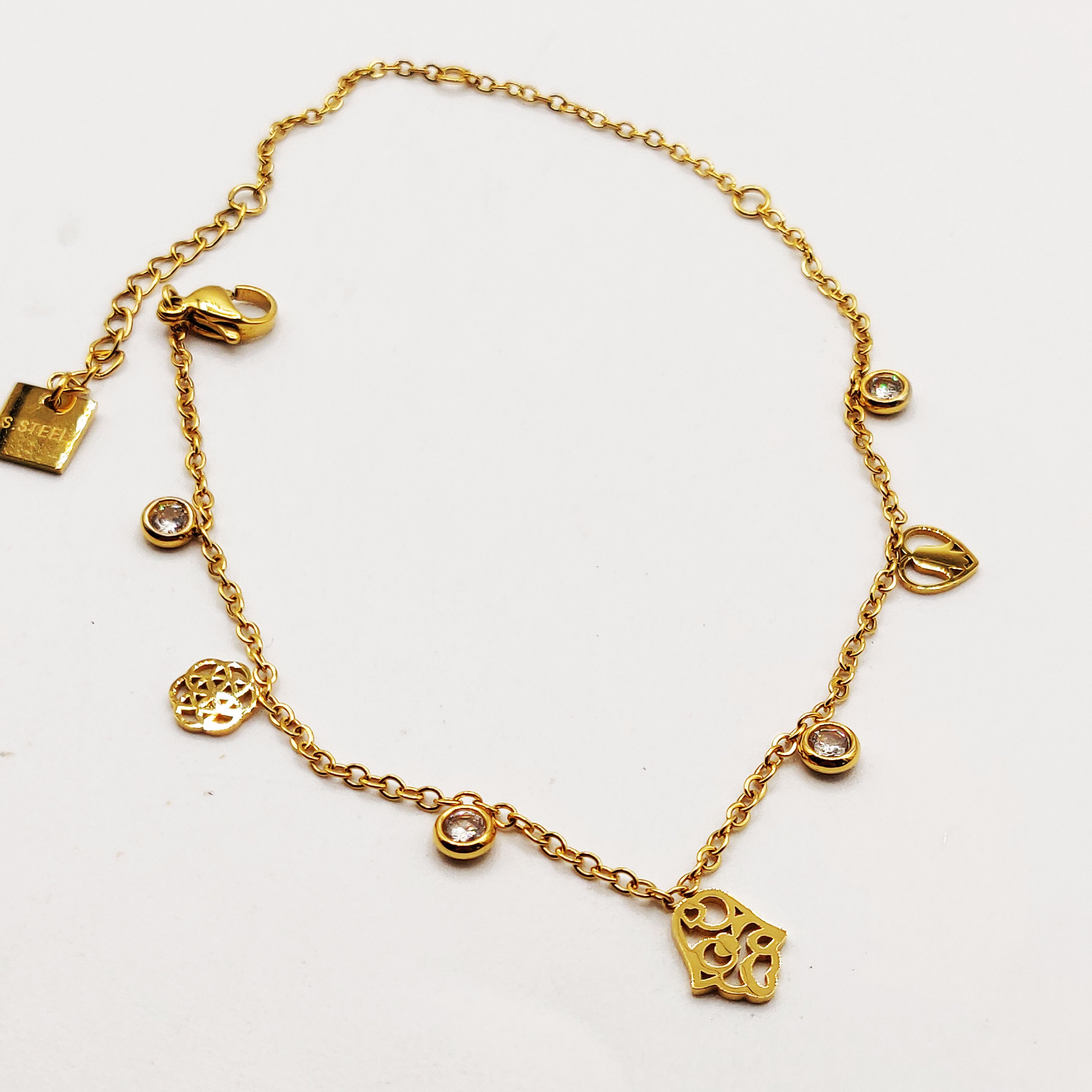 Chaîne de Cheville Mains de Fatma Motifs Orientaux Luxe