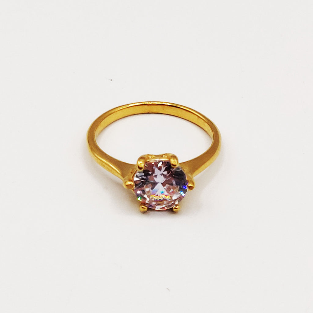 Bague Fiançailles Cristal Rond