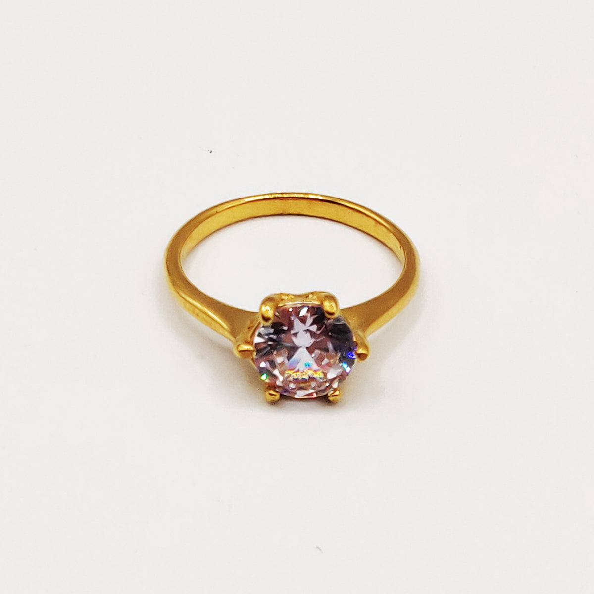 Bague Fiançailles Cristal Rond