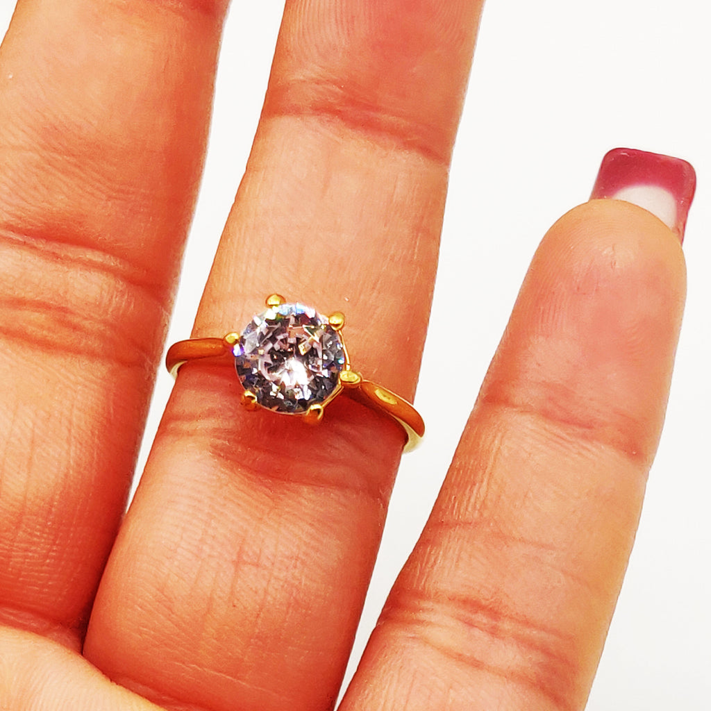 Bague Fiançailles Cristal Rond