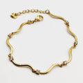 Bracelet Rigide Vagues et Cristaux Luxe