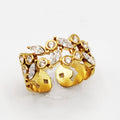 Bague Cristaux Feuilles et Ronds Luxe
